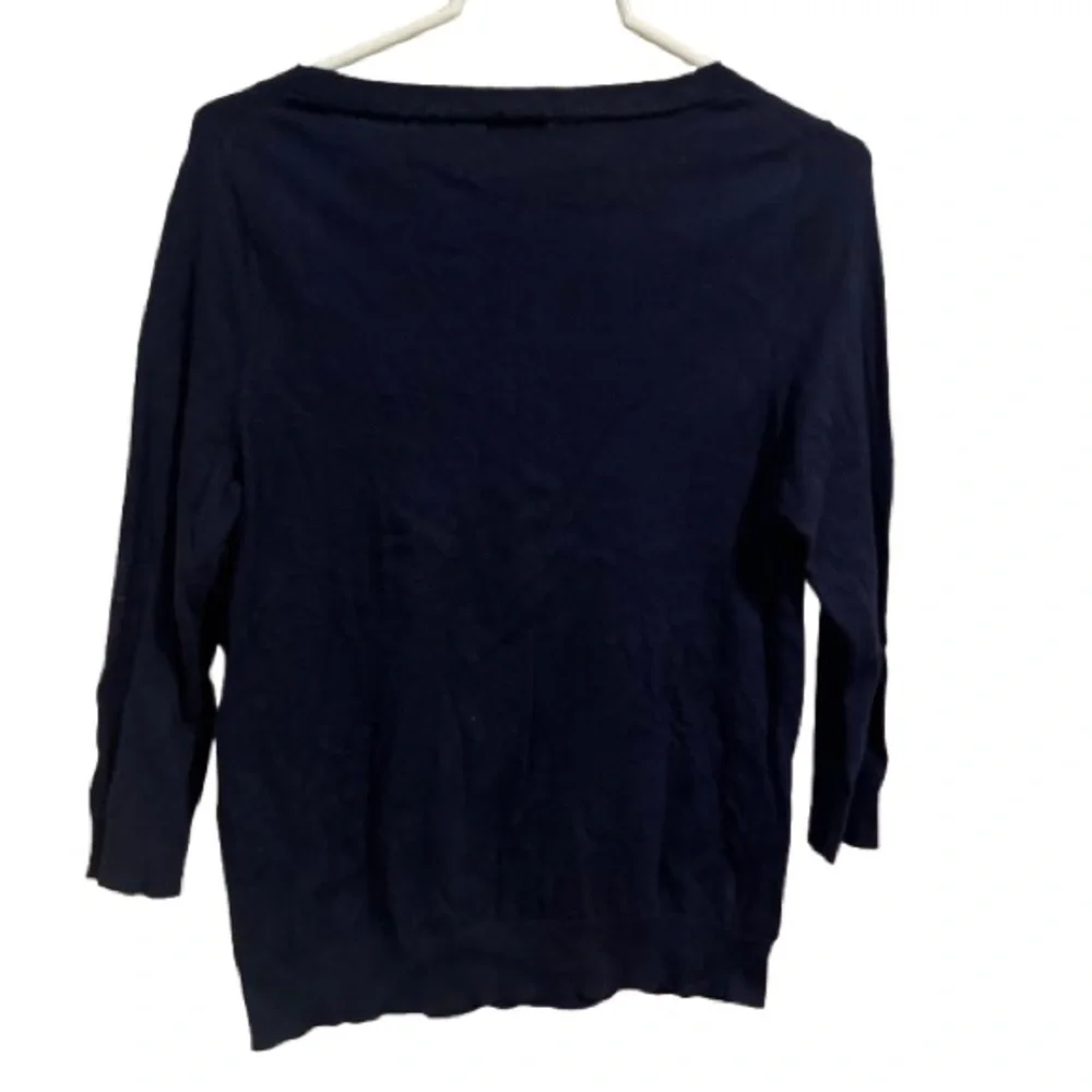 Talbots Navy 3/4 Sleeve Sweater - Picture 3 of 6